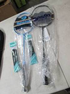 lot 194 image: Couples badminton set with cases, a...