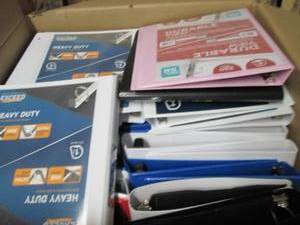 lot 209 image: Box of 3 ring binders...