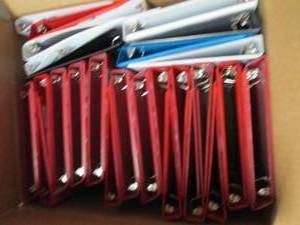 lot 219 image: Box of 3 ring binders...