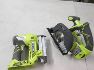 lot 103 image: ryobi 23 gauge pin nailer and saw u...