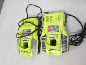 lot 108 image: 2 ryobi chargers untested...