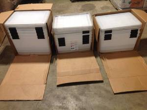 Lot of 3 59 Qt. Gasket Storage Tote, with Latching Buckles, in Clear, (3 Pack) by IRIS Customer Returns See Pictures