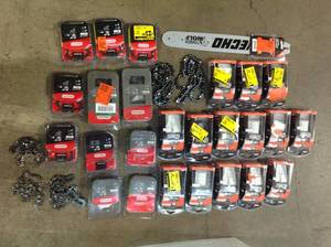 Lot of Assorted Chain Saw Chains various sizes not used  Customer Returns See Pictures