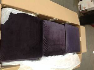 Sommerville Blackberry Velvet 3-Seater Chesterfield Sofa with Flared Arms by Noble House Missing Parts  customer Returns See Pictures