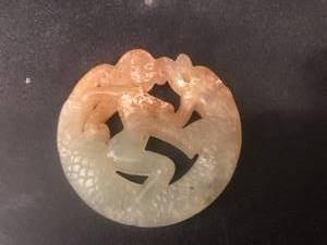 lot 166 image: Chinese Jade Carved Erotica Pendant