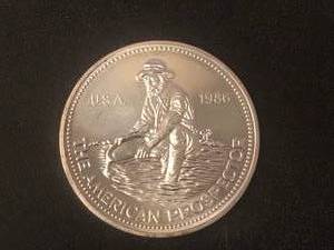 lot 171 image: 1986 American Prospector 1 oz Silver Coin