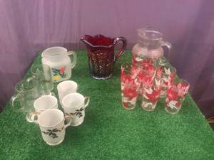 lot 111 image: Glass Pitchers & Glasses