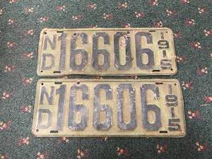 lot 273 image: Pair of 1915 ND License Plates