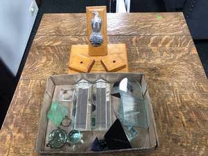 lot 295 image: Glass Prisms & Chrome Case Eagle