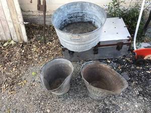 lot 349 image: Metal Pales & Chest