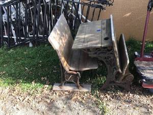 lot 355 image: Pair of Vintage School Desks