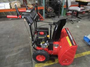 lot 8 image: Powersmart 24 in. 212cc 2-Stage Electric Start Gas Snow Blower, PSSHD24 - Starts - Belts need replacing.