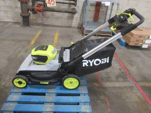 lot 15 image: Ryobi 21 in. HP 40V Brushless Cordless Battery Walk Behind Self-Propelled Lawn Mower(TOOL ONLY), RY40114OUS - No Batteries or charger - Blade hits guard.