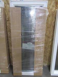 lot 130 image: SIMONTON CUSTOM 6500 Series Casement Replacement Window in White Vinyl - 27 14 x 64 12 x 3 18 Wall, Left Hinge. With Screen - Never Installed.