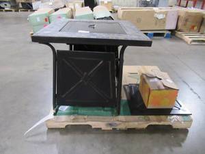 lot 230 image: Peaktop 30 x 30 Square Propane Gas Fire Pit Table (Missing Hardware & Needs some assembly) Model #HF30181BA