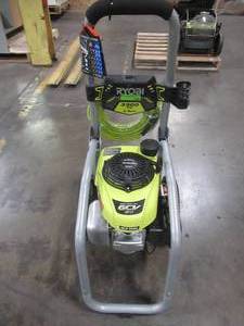 lot 23 image: Ryobi 3300 PSI 2.3 GPM Cold Water Gas Pressure Washer with Honda GCV190 Idle Down - Missing 5-in-1 Wand and Detergent Tank. Works and runs well.