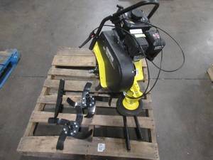 lot 25 image: Champion Power 22 in. 212cc 4-Stroke Gas Dual Rotating Front Tine Tiller with Storable Transport Wheels, 100379. Missing PartsHardware, Never Used, Not Tested.
