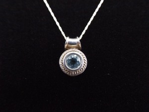 .925 Sterling Silver Faceted Topaz Crystal Pendant Necklace