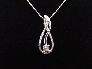 .925 Sterling Silver Diamond Accented Infinity Pendant Necklace