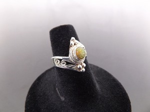.925 Sterling Silver Navajo Opal Cabochon Ring Size 6