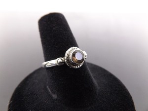 .925 Sterling Silver Faceted Smokey Quartz Ring Size 8