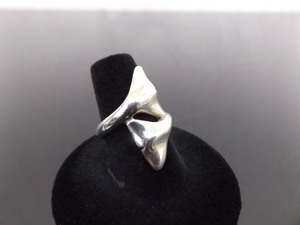 .925 Sterling Silver Double Dolphin Tail Adjustable Ring Size 7.75