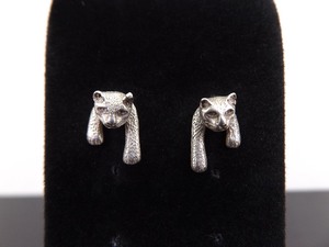 .925 Sterling Silver Kitty Cat Post Earrings