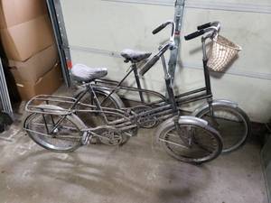 Pair of Sears ToteCycle Folding Bikes