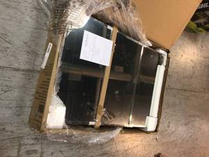 lot 102 image: 48 in. W x 31 in. H Frameless Recessed or Surface-Mount Tri-View Bathroom Medicine Cabinet with Beveled Mirror by Pegasus Customer Returns See Pictures