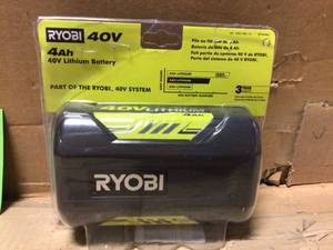lot 1 image: 40-Volt Lithium-Ion 4.0 Ah High Capacity Battery by RYOBI Customer Returns See Pictures