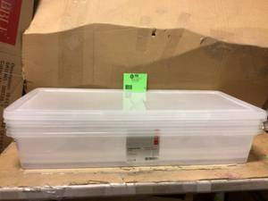 lot 9 image: 41 Qt. Underbed Storage Box in Clear by IRIS Customker Returns See Pictures