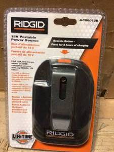 lot 30 image: 18-Volt USB Portable Power Source with Activate Button by RIDGID Customer Returns See Pictures