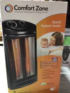 lot 48 image: 1500-Watt Electric Quartz Infrared Radiant Tower Heater Space Heater by Comfort Zone Customer Returns See Pictures