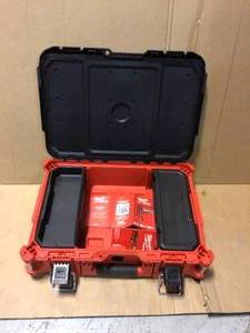 lot 64 image: PACKOUT 22 in. Medium Red Tool Box with 75 lb. Weight Capacity by Milwaukee  Customer  Returns See Pictures