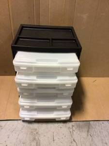 lot 83 image: 4-Gal. Scrapbook Cart in Black (5-Case) by IRIS Customer Returns See Pictures