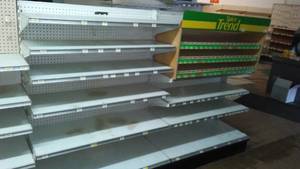4 ft. Retail Racking, Double Sided (2). Includes spice rack, display hooks, shelving bases and more.
