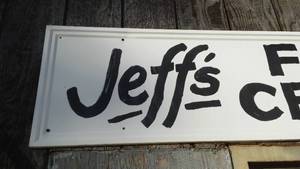 Jeffs Food Center Sign (rear door)