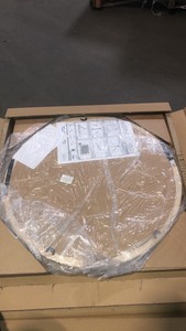 lot 6 image: Home Decorators Collection Medium Round Brown Natural Wood Transitional Accent Mirror (24 in. Diameter)