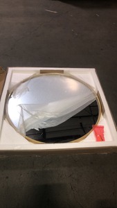 lot 7 image: Unbranded Medium Round Brass Modern Mirror (24 in. H x 24 in. W)