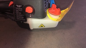 lot 15 image: Lawnmaster 26cc Gas NO-PULL Electric Push Button Start 2-Cycle String Trimmer