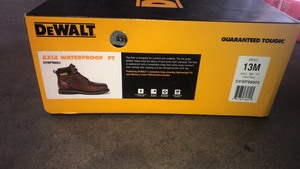 lot 16 image: DEWALT Mens Axle Waterproof 6 in. Work Boots - Soft Toe - Walnut Pitstop Size 13(M)
