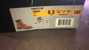 lot 29 image: CAT Footwear Mens Idaho 6 in. Work Boots - Steel Toe - Walnut Size 8.5(M)