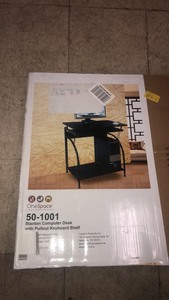 lot 36 image: Onespace 30 in. Rectangular black computer desk with keyboard tray