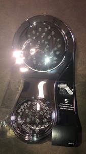 lot 37 image: Delta HydroRain Two-in-One 5-Spray 6 in. Single Wall Mount Fixed Shower Head in Chrome