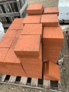 lot 196 image: Pine Hall Clay Pavers 8 X 8 Pathway Red Approximately 165 Pieces