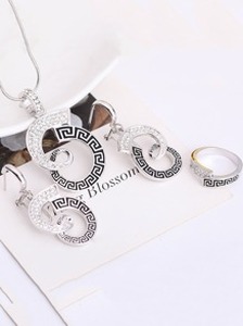 Pendant Necklace & Earrings & Ring Set