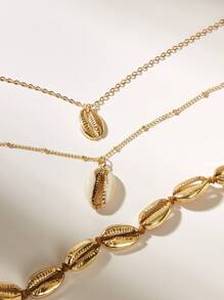 Shell Decor Chain Necklace 2pcs