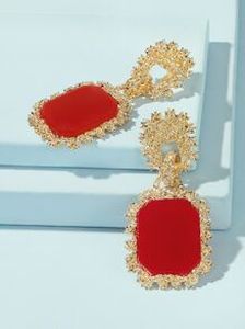 Two Tone Geometric Drop Earrings 1pair