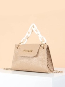 Minimalist Croc Embossed Chain Satchel Bag