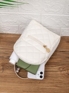 Minimalist Quilted Pocket Front Classic Backpack